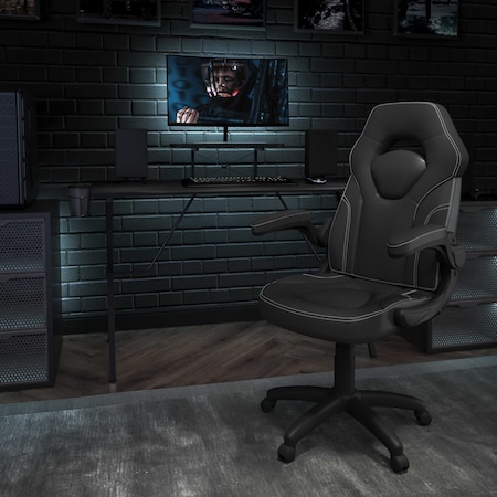 Flash Furniture Black Gaming Desk and Chair Set with Cup Holder BLN-X10RSG1031-BK-GG
